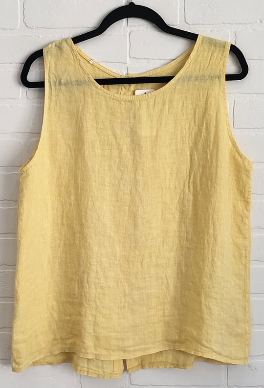 Sleeveless Button- back Linen Top