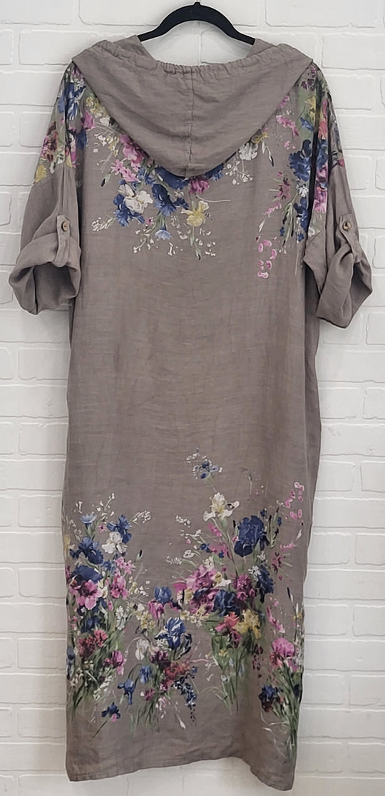 Wildflower Linen Hooded Dress