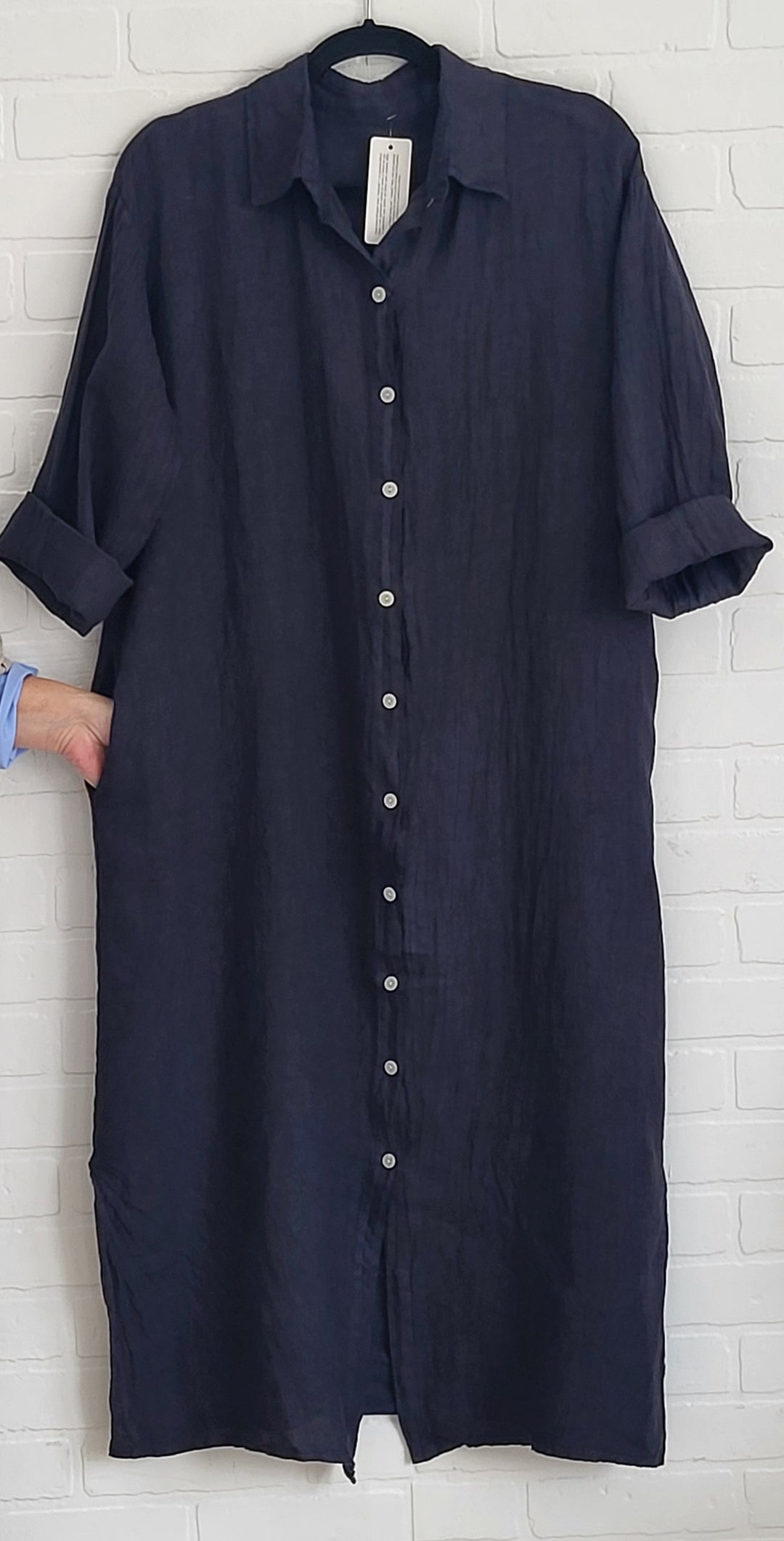 Monaco Linen Shirt Dress
