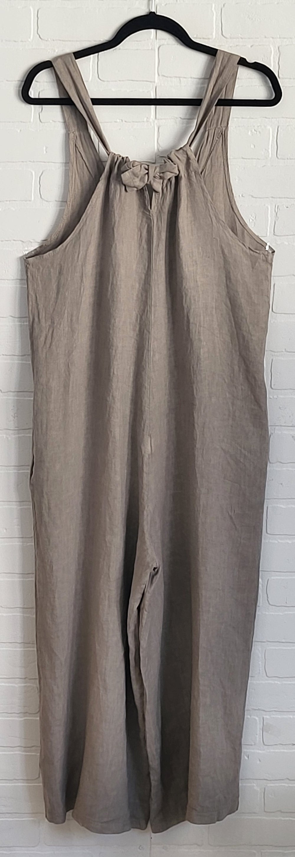 Tie-Back Linen Jumpsuit
