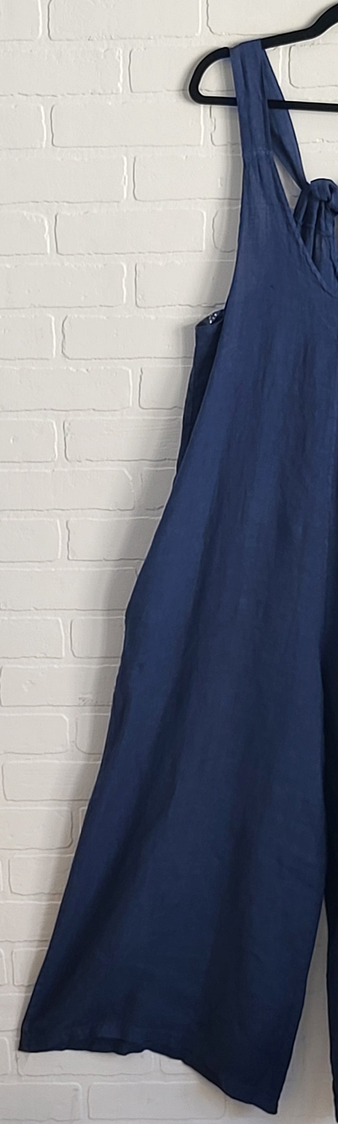 Tie-Back Linen Jumpsuit