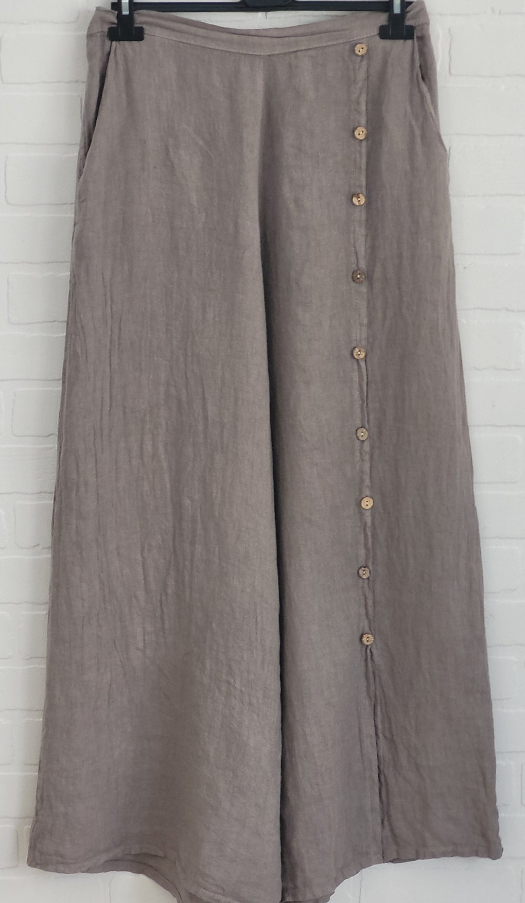 Santorini Linen Button Palazzo Pants