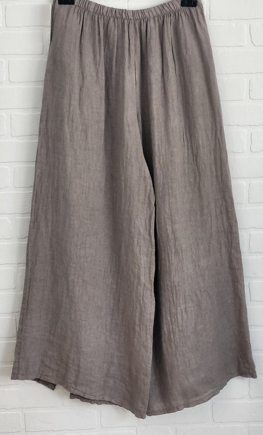 Santorini Linen Button Palazzo Pants