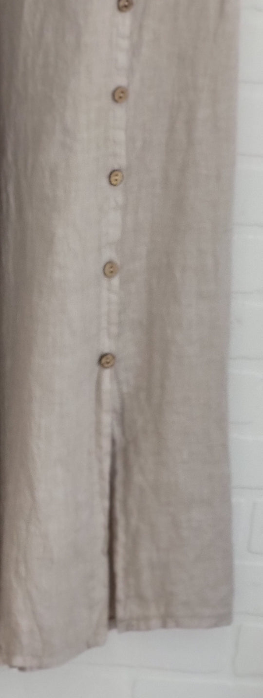 Santorini Linen Button Palazzo Pants