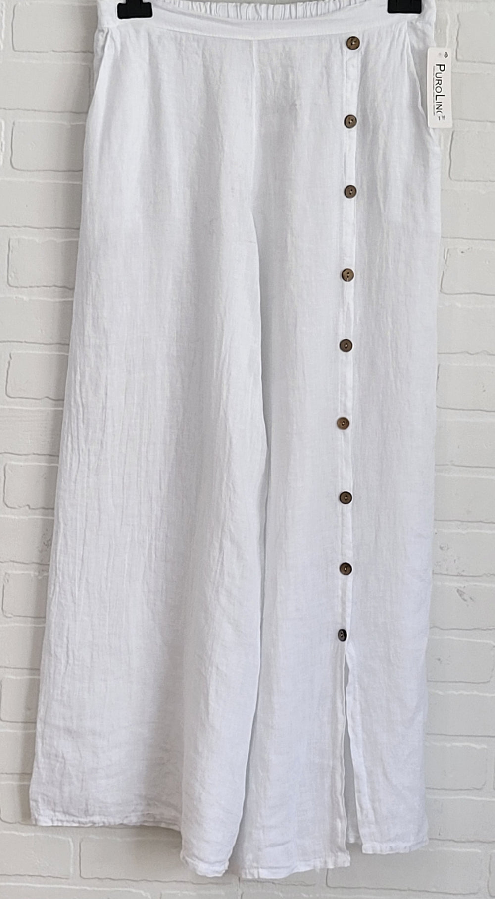 Santorini Linen Button Palazzo Pants