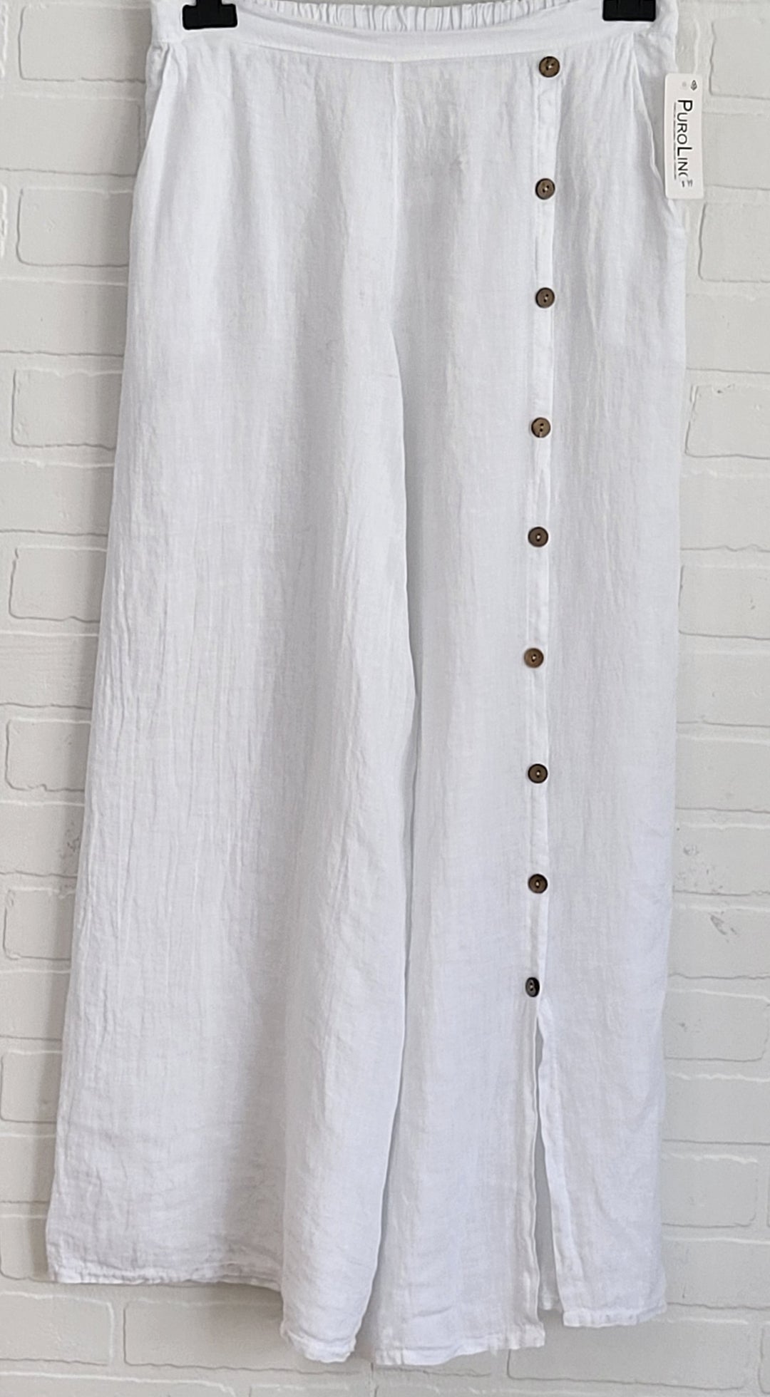 Santorini Linen Button Palazzo Pants