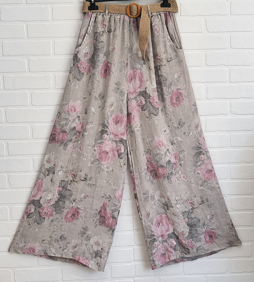 Rosé Garden Linen Pants