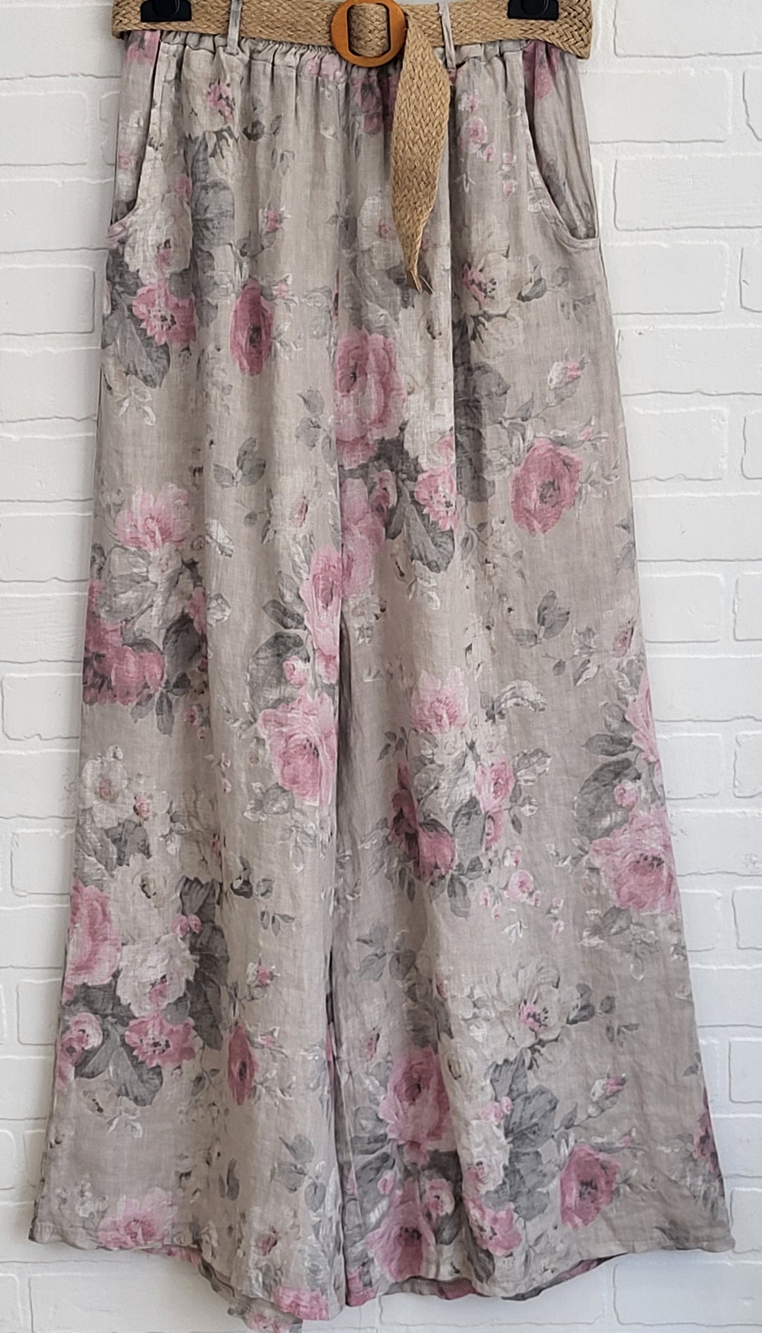 Rosé Garden Linen Pants