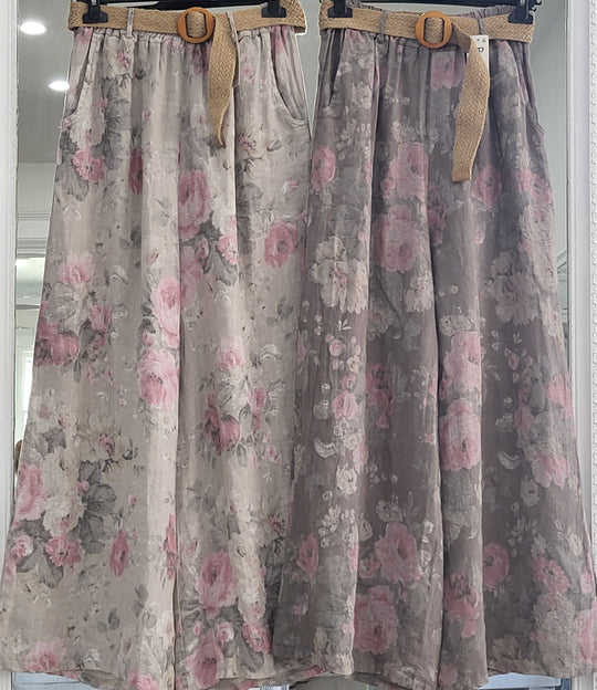 Rosé Garden Linen Pants