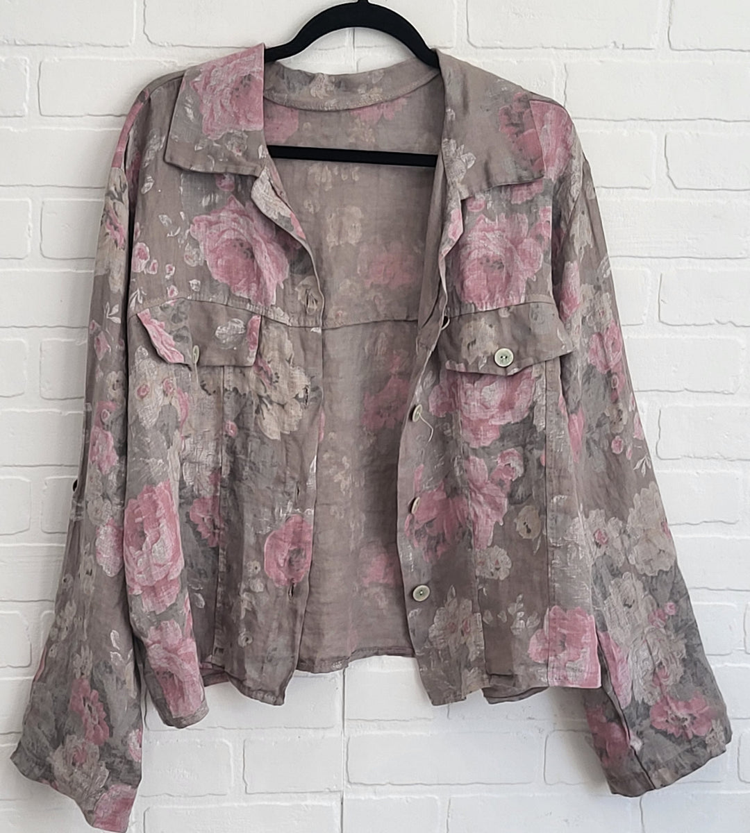 Rosé Garden Linen Jacket