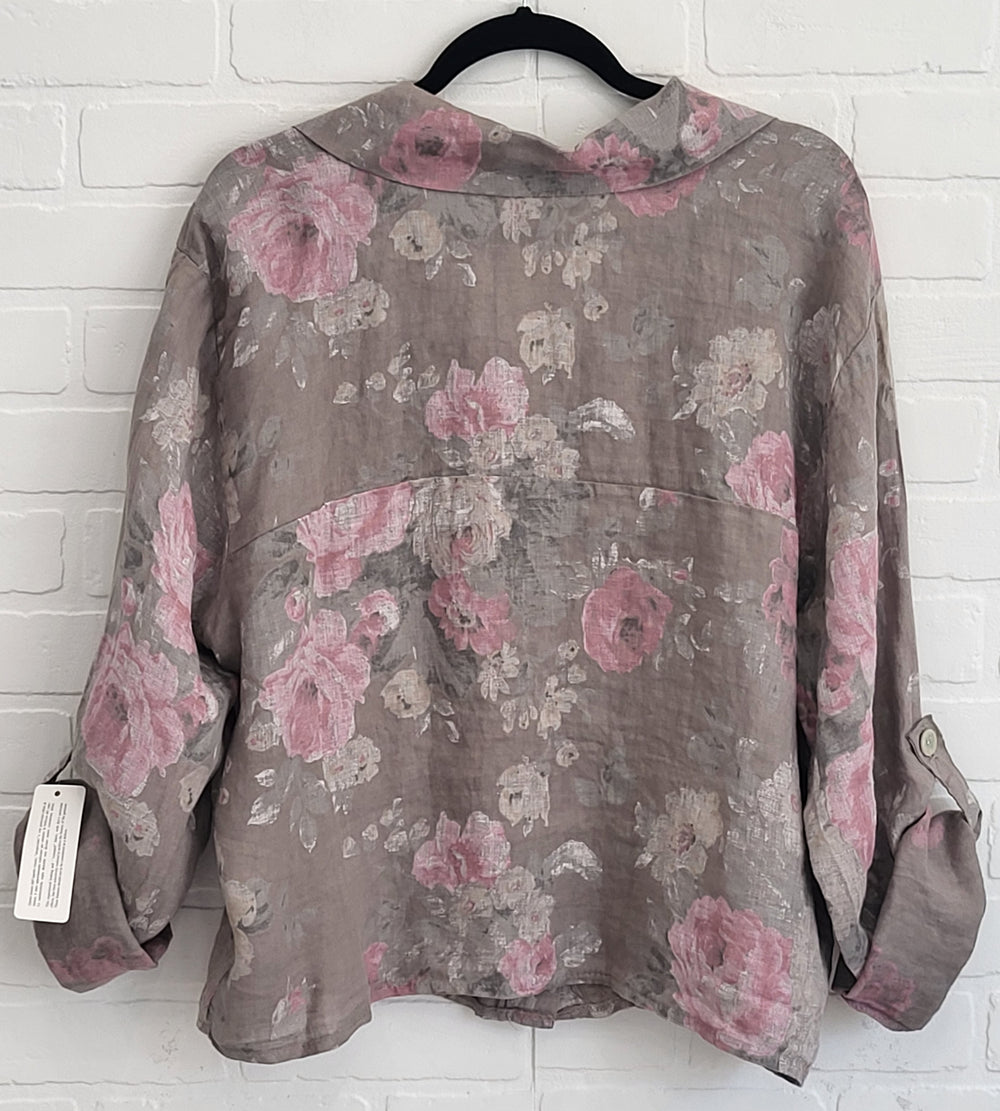Rosé Garden Linen Jacket