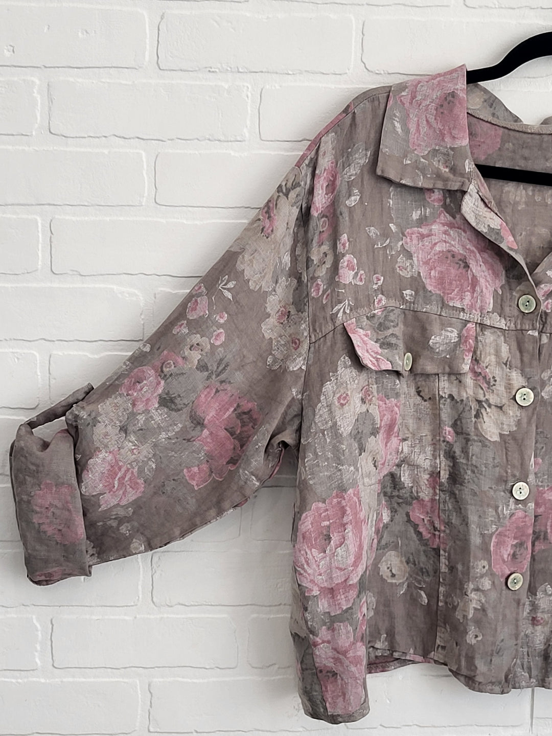 Rosé Garden Linen Jacket