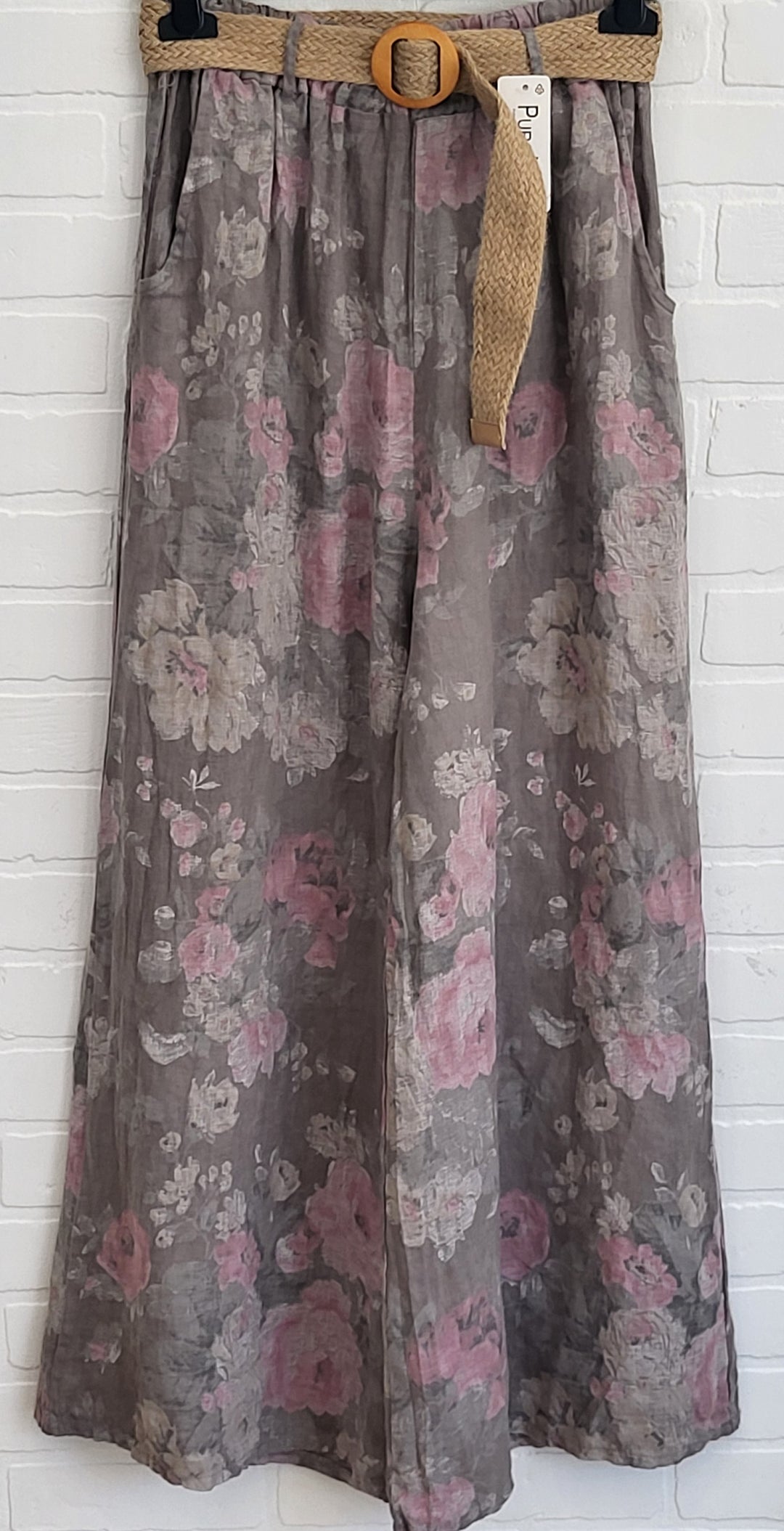 Rosé Garden Linen Pants