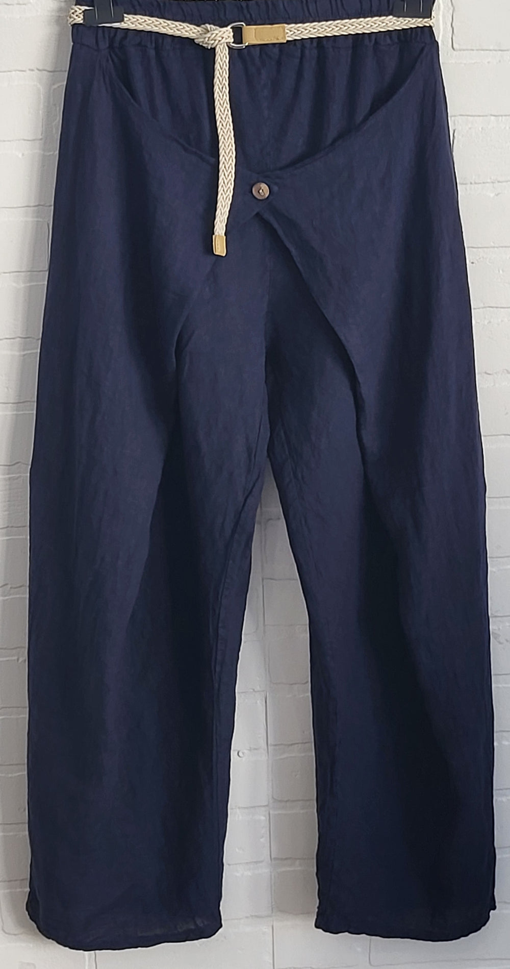 Riviera Navy Linen Pants