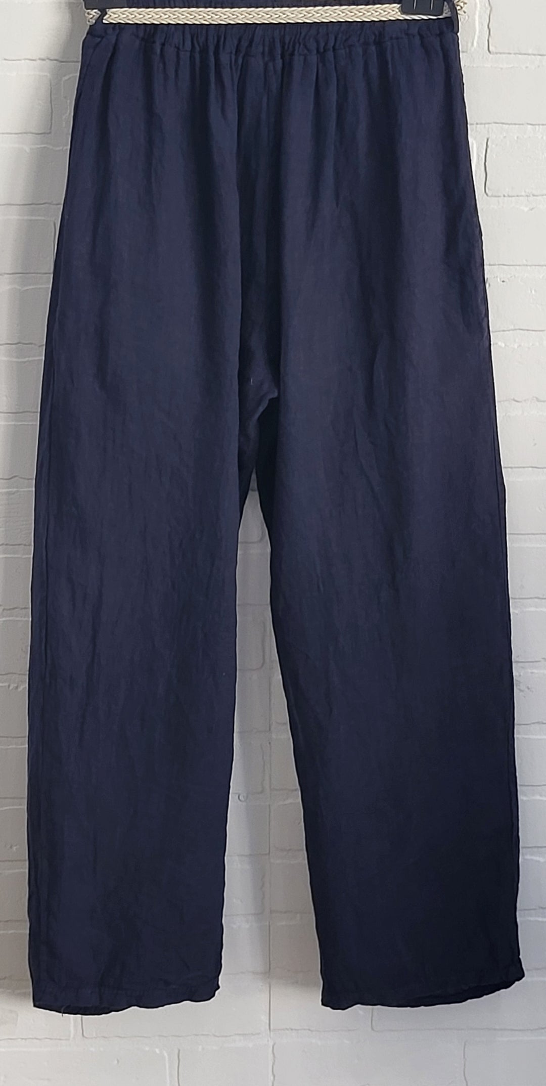 Riviera Navy Linen Pants