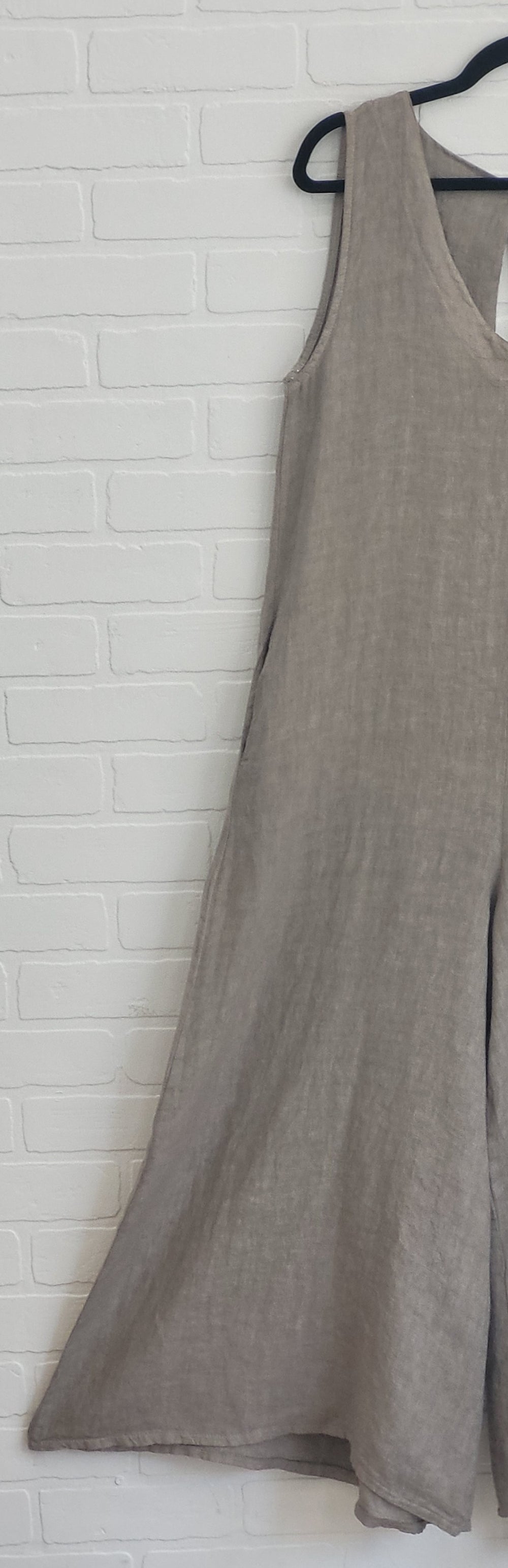 Wide-Leg Sleeveless Linen Jumpsuit