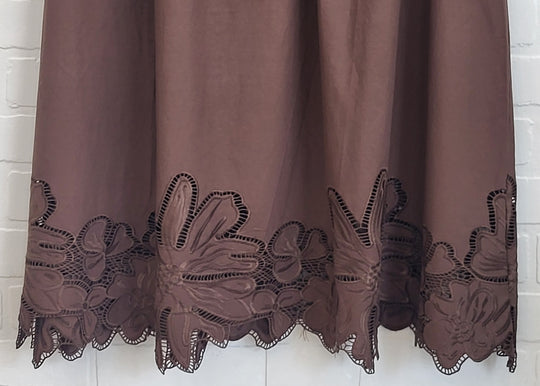 Venice Cocoa Lace Hem Set