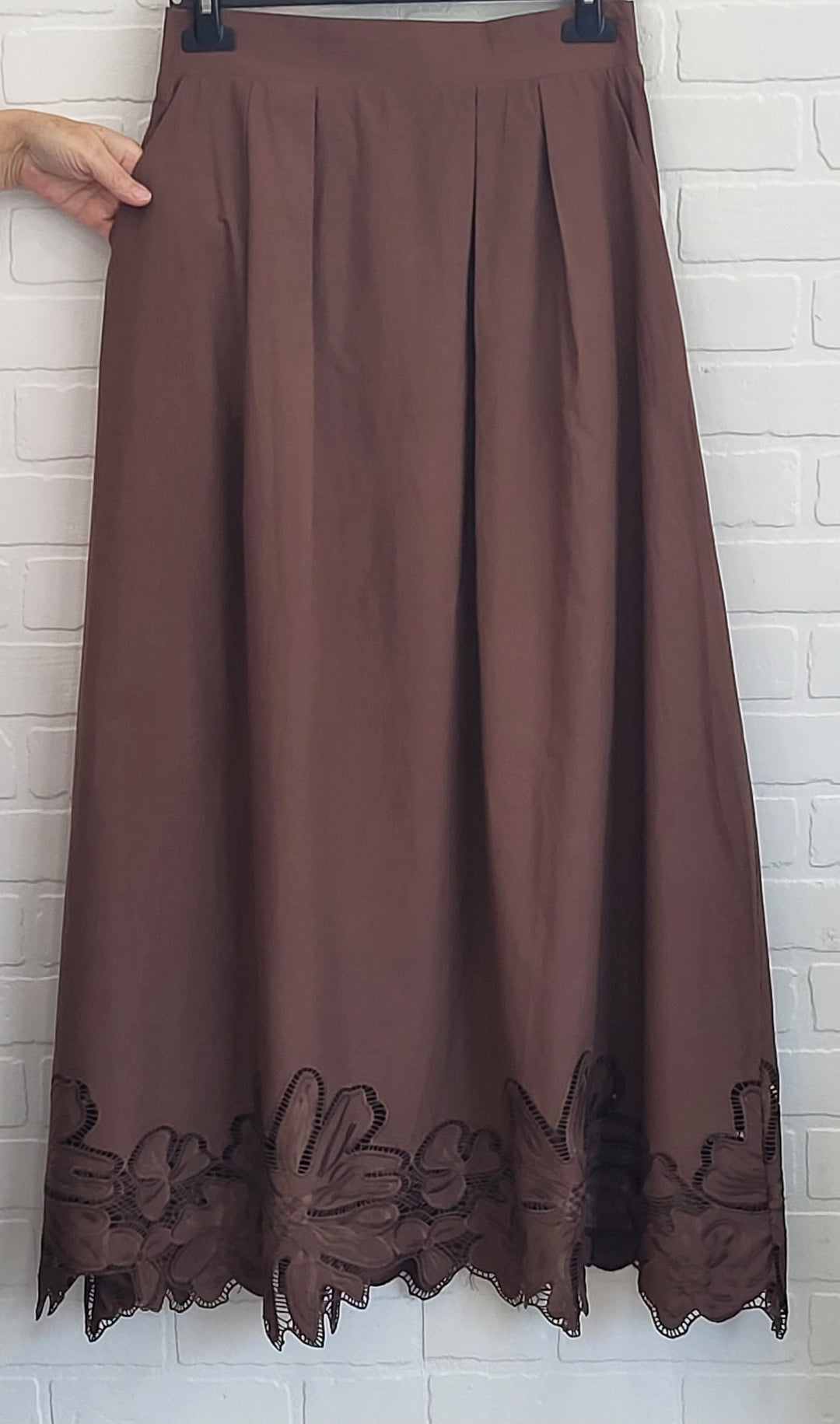 Venice Cocoa Lace Hem Set