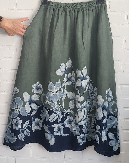 Olive Bloom Linen Set