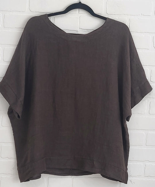 Florence  Linen Tie-Back Top