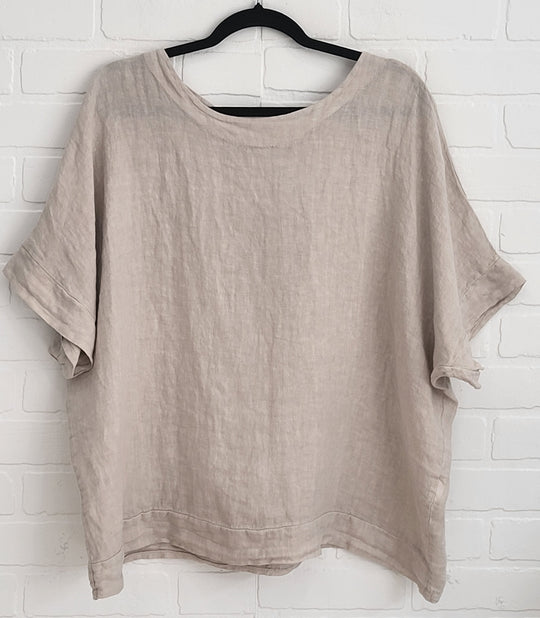 Florence  Linen Tie-Back Top