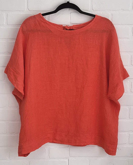Florence  Linen Tie-Back Top