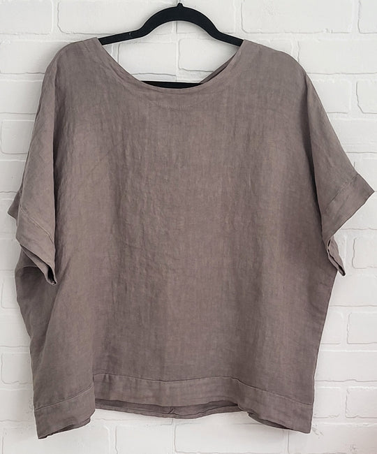 Florence  Linen Tie-Back Top