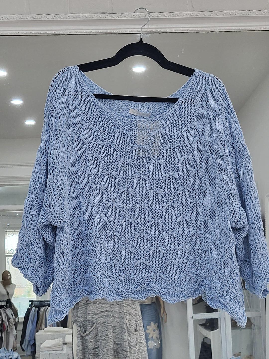 Toscana Textured Cotton Knit Top