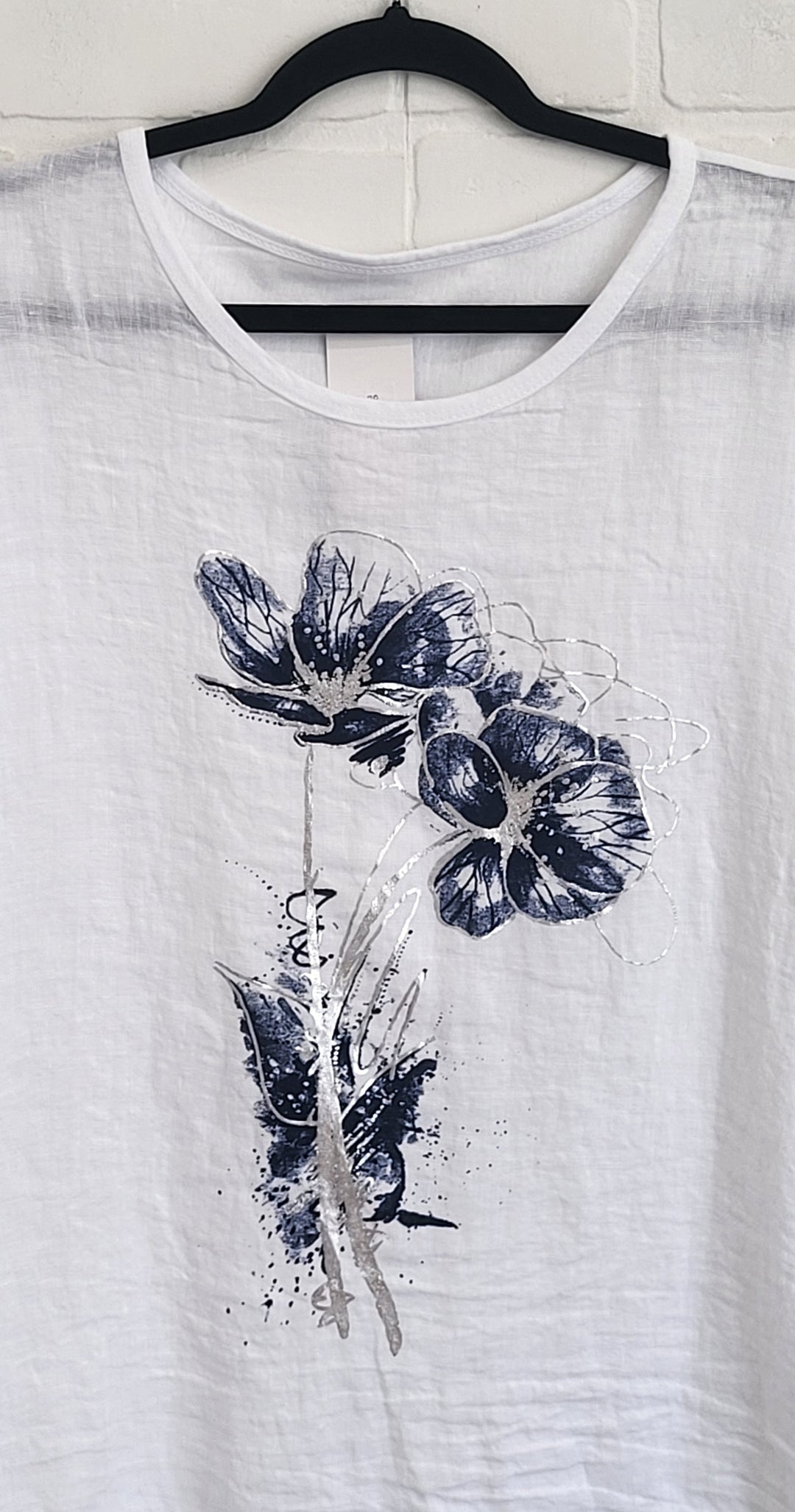 Wildflower Linen Blend Tee | Italian Cotton & Linen Top