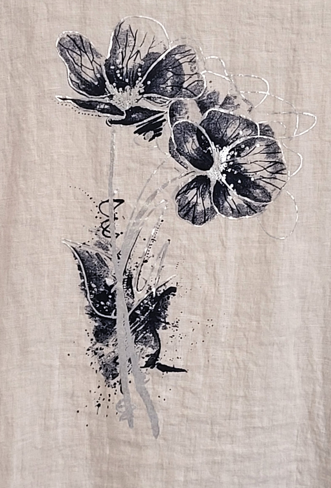 Wildflower Linen Blend Tee | Italian Cotton & Linen Top