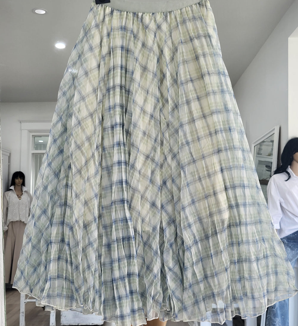 Sorrento Plaid Chiffon Skirt