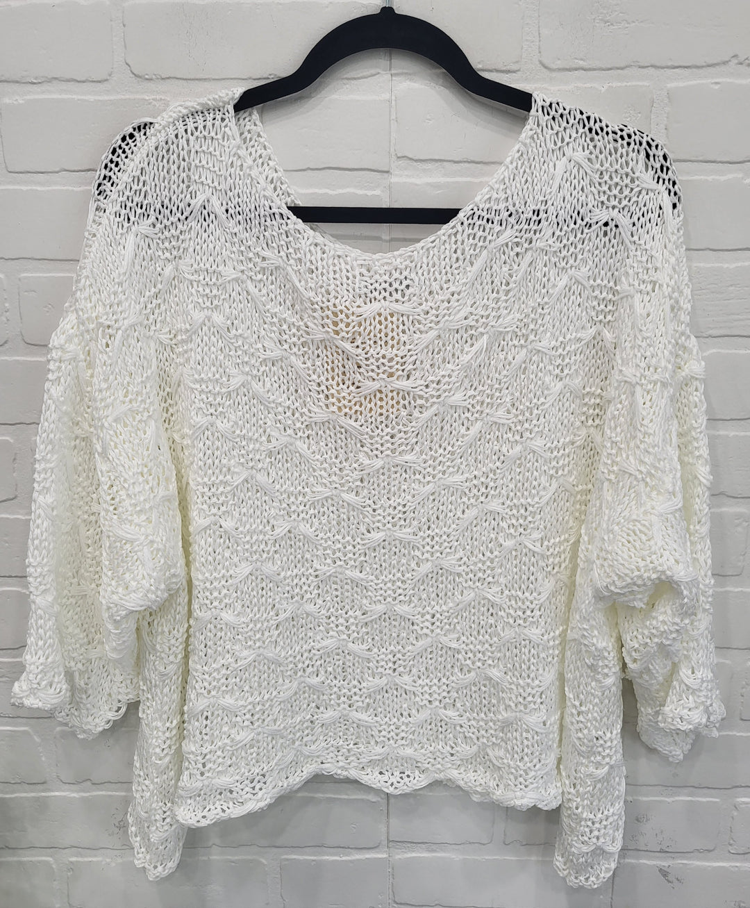Toscana Textured Cotton Knit Top