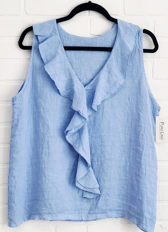 Marina Sleeveless Ruffle Top
