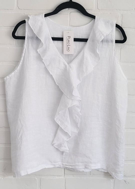 Marina Sleeveless Ruffle Top