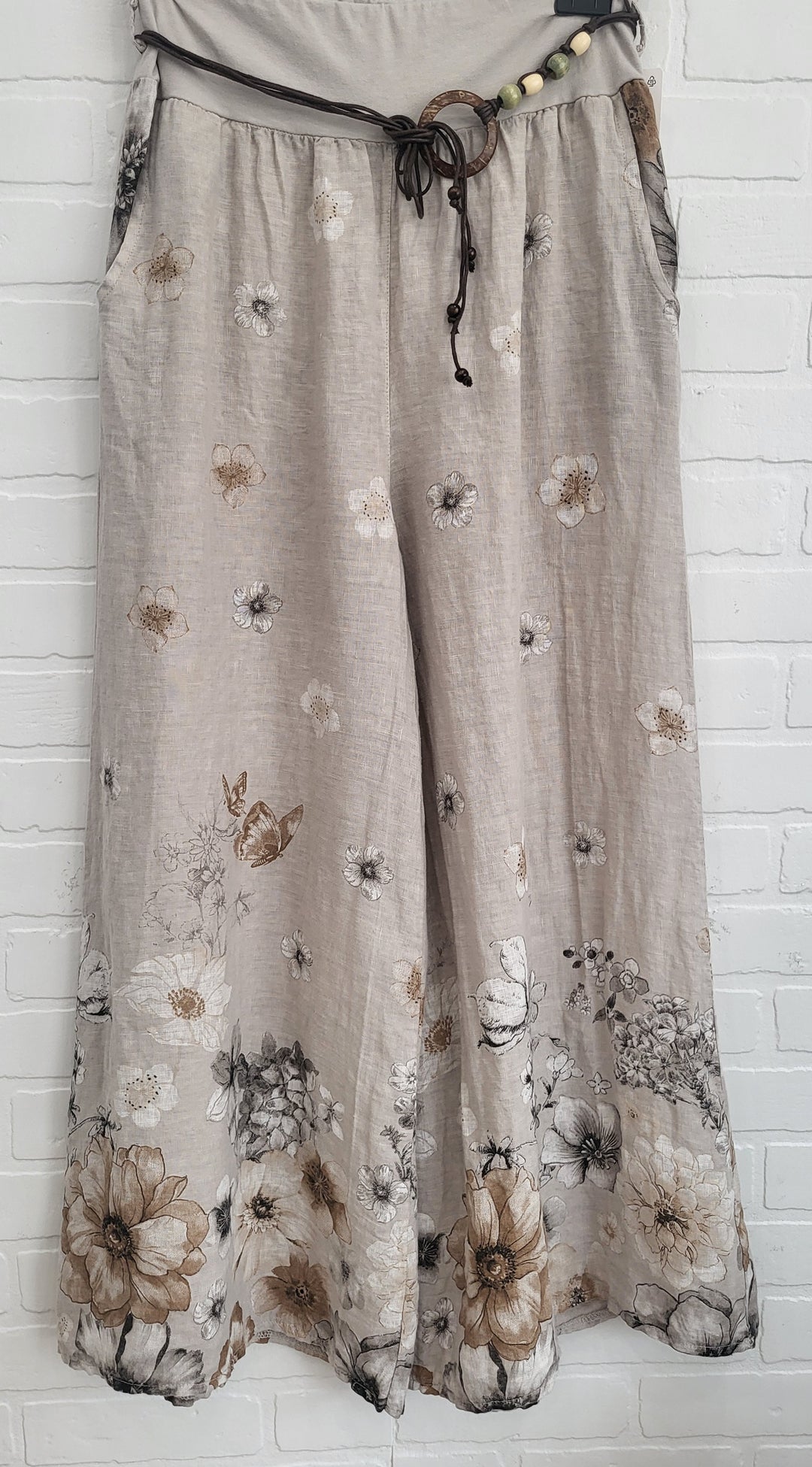 Verona Bloom Linen Palzzo Pants