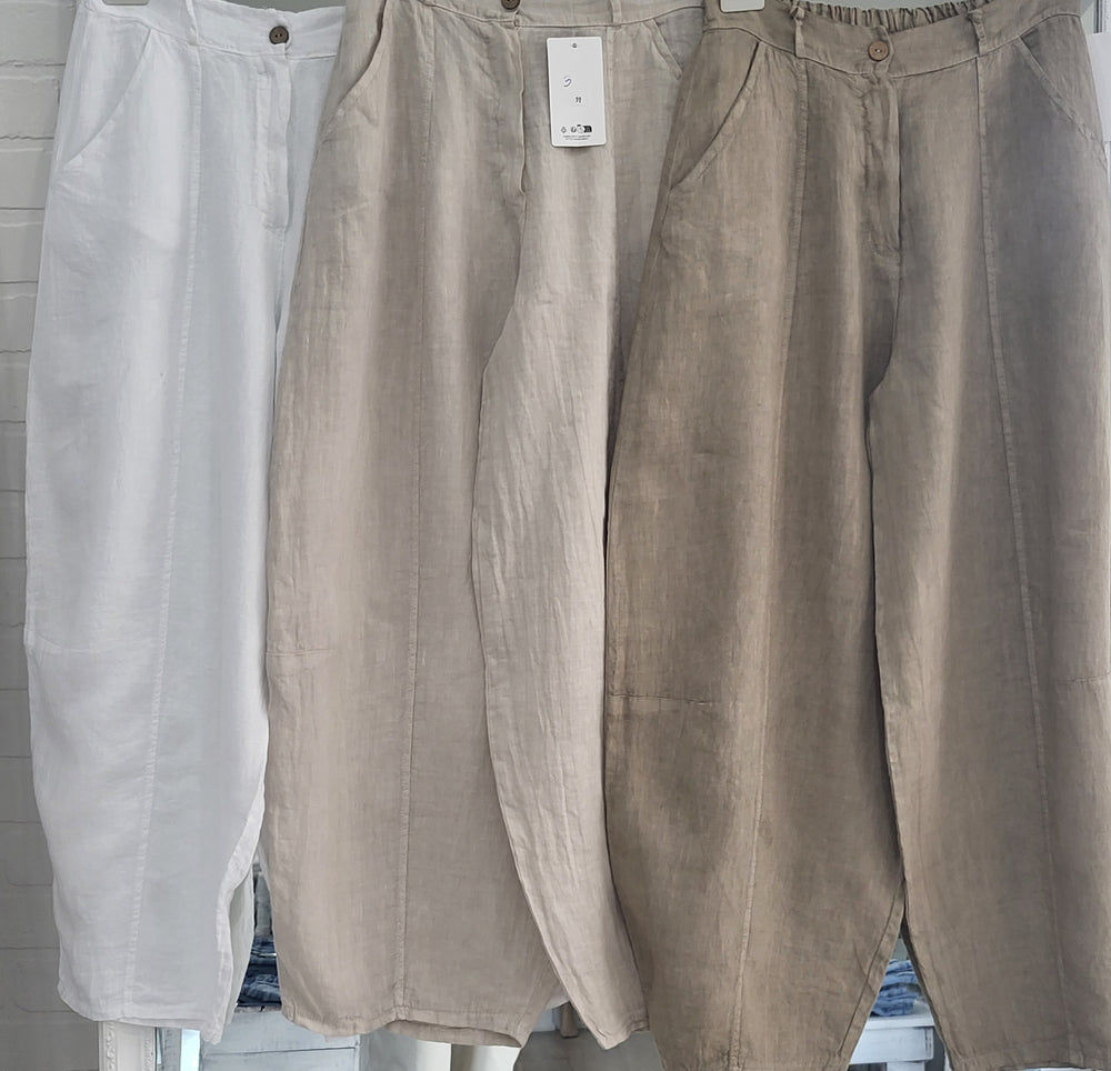 Linen Barrel Pants