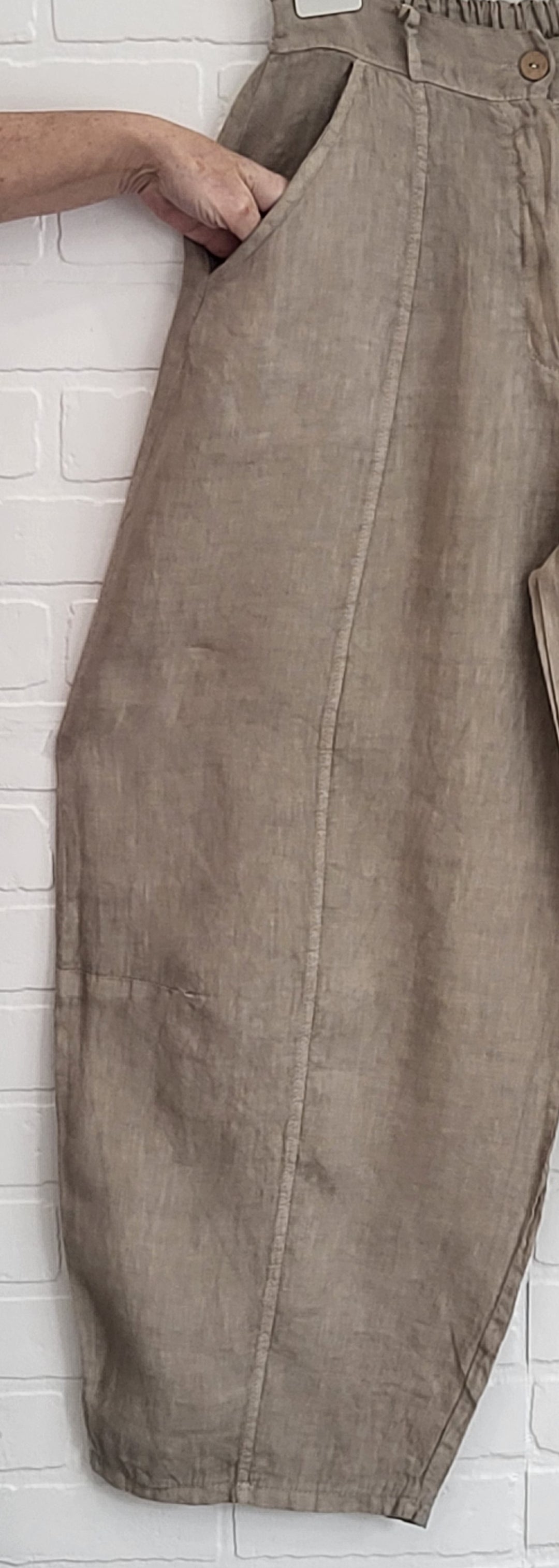 Linen Barrel Pants