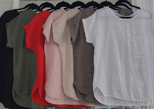Linen Tee With Pocket