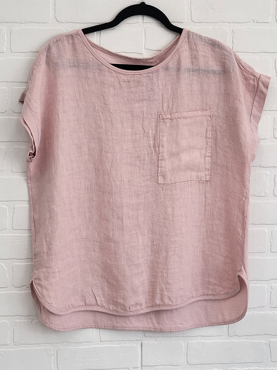 Linen Tee With Pocket