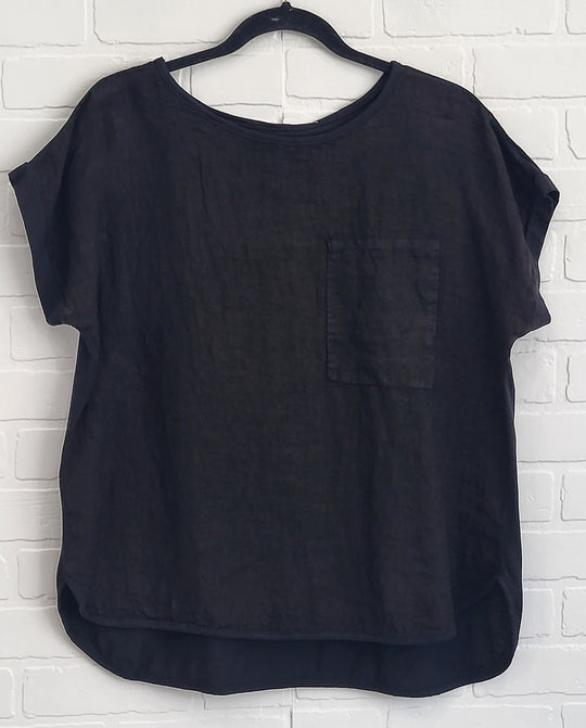 Linen Tee With Pocket