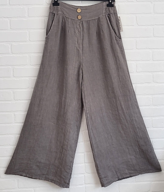 Marina Linen Pants Buttons