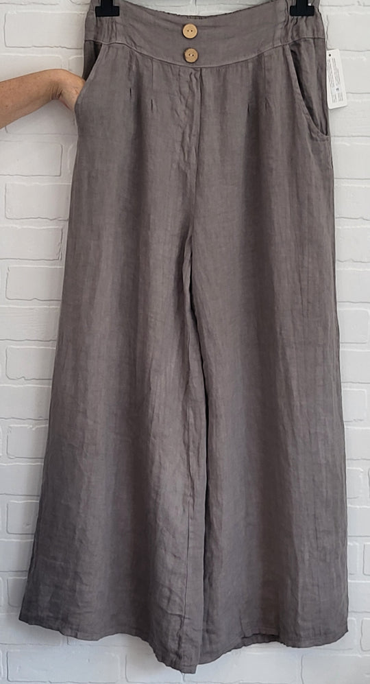 Marina Linen Pants Buttons