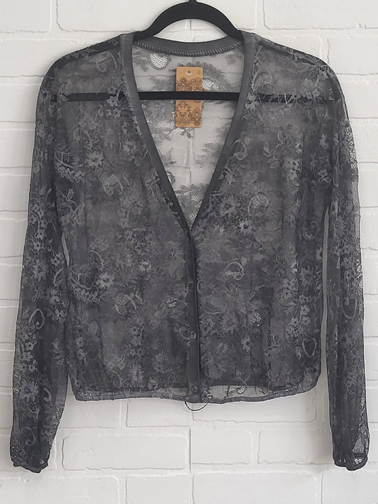 Lace Button -Up Top