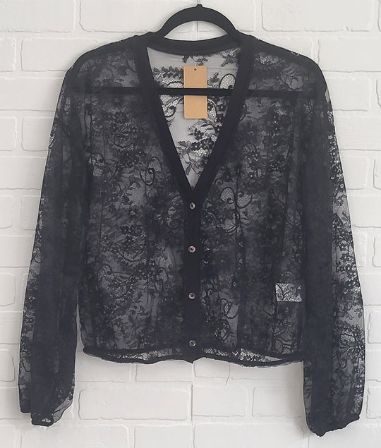 Lace Button -Up Top