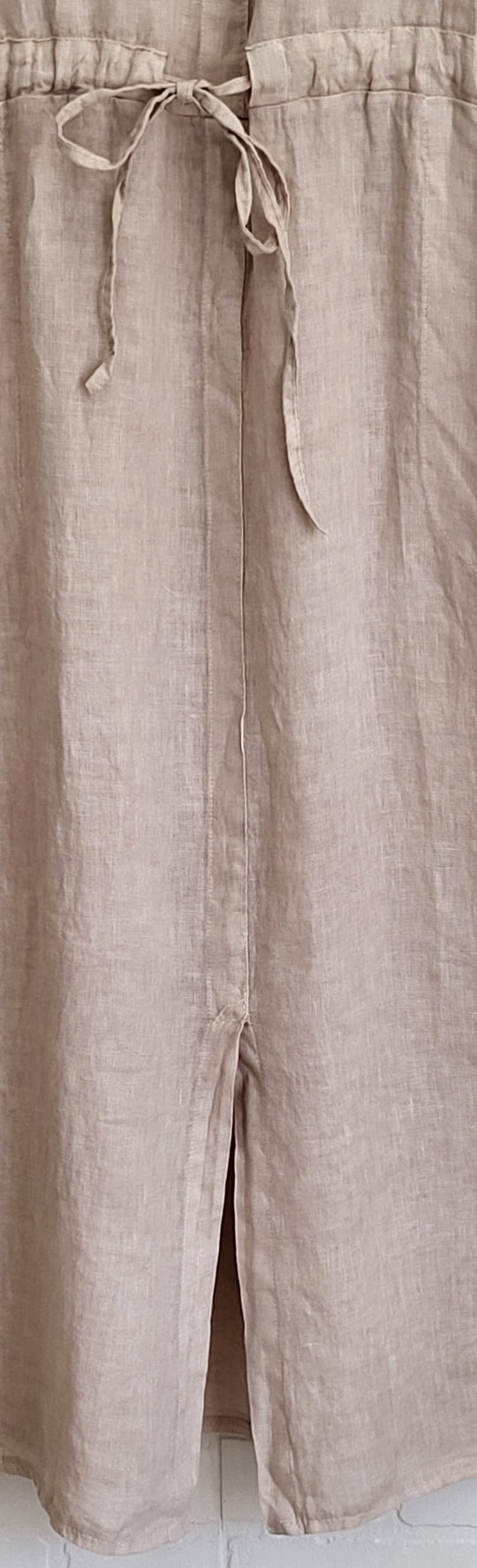 Sleeveless Linen Tie Waist Dress