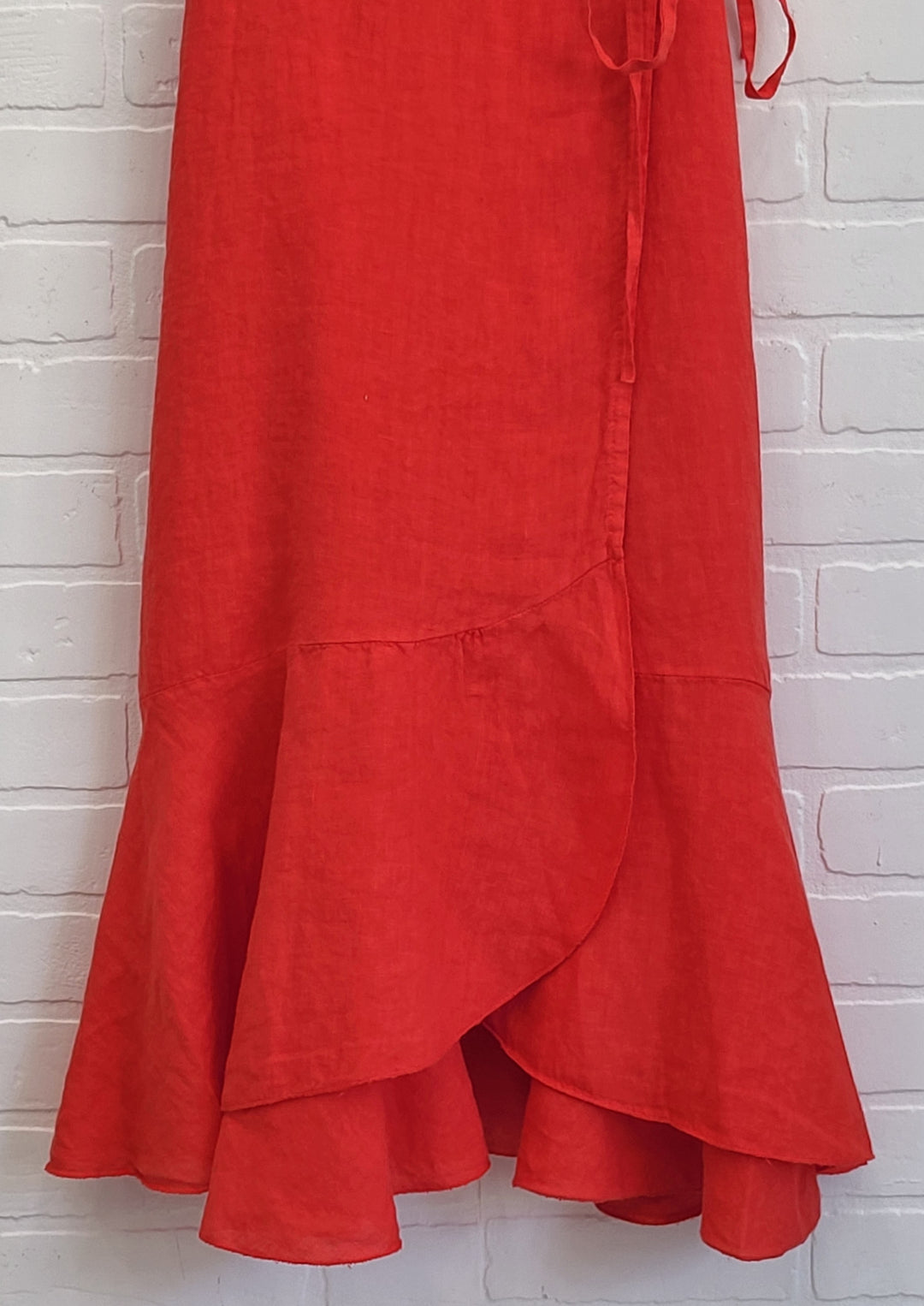 Sleeveless Linen Wrap Dress