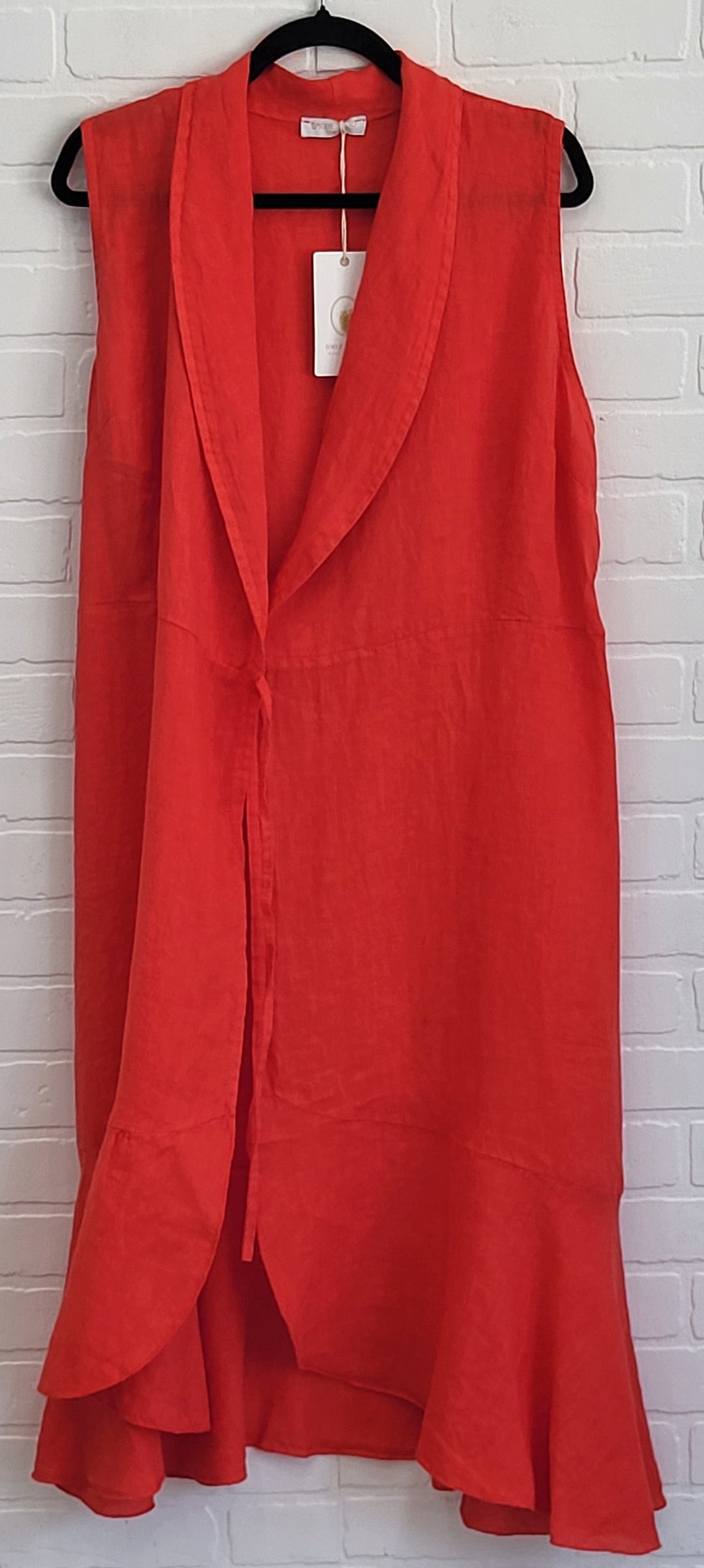 Sleeveless Linen Wrap Dress
