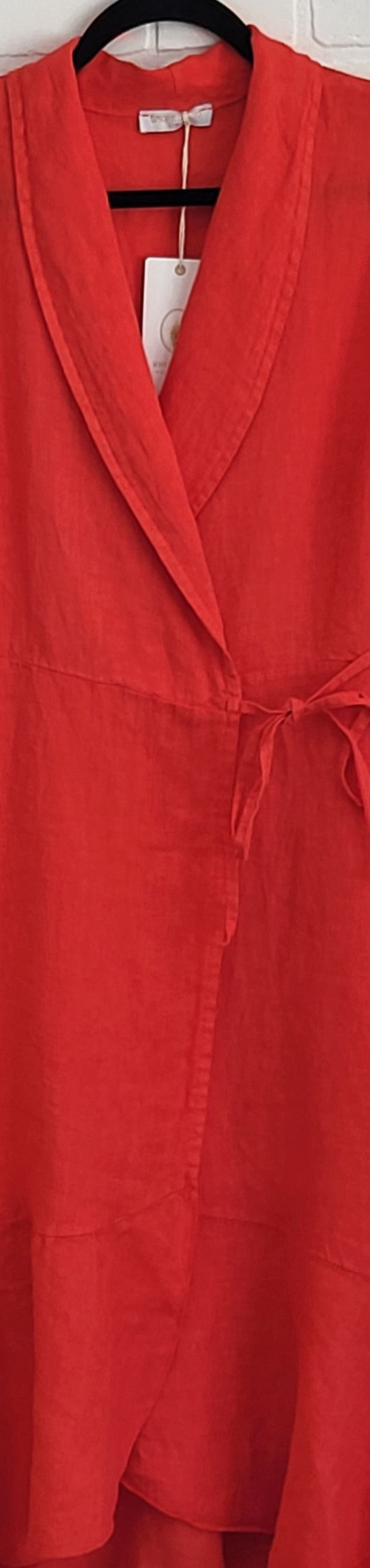 Sleeveless Linen Wrap Dress