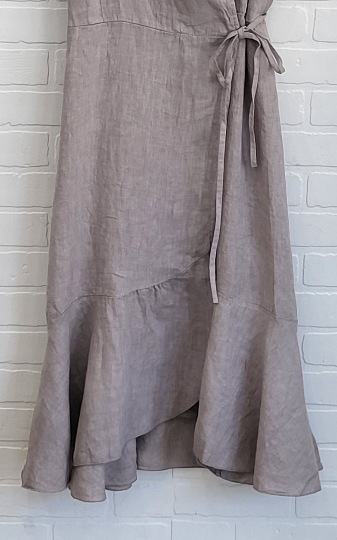Sleeveless Linen Wrap Dress