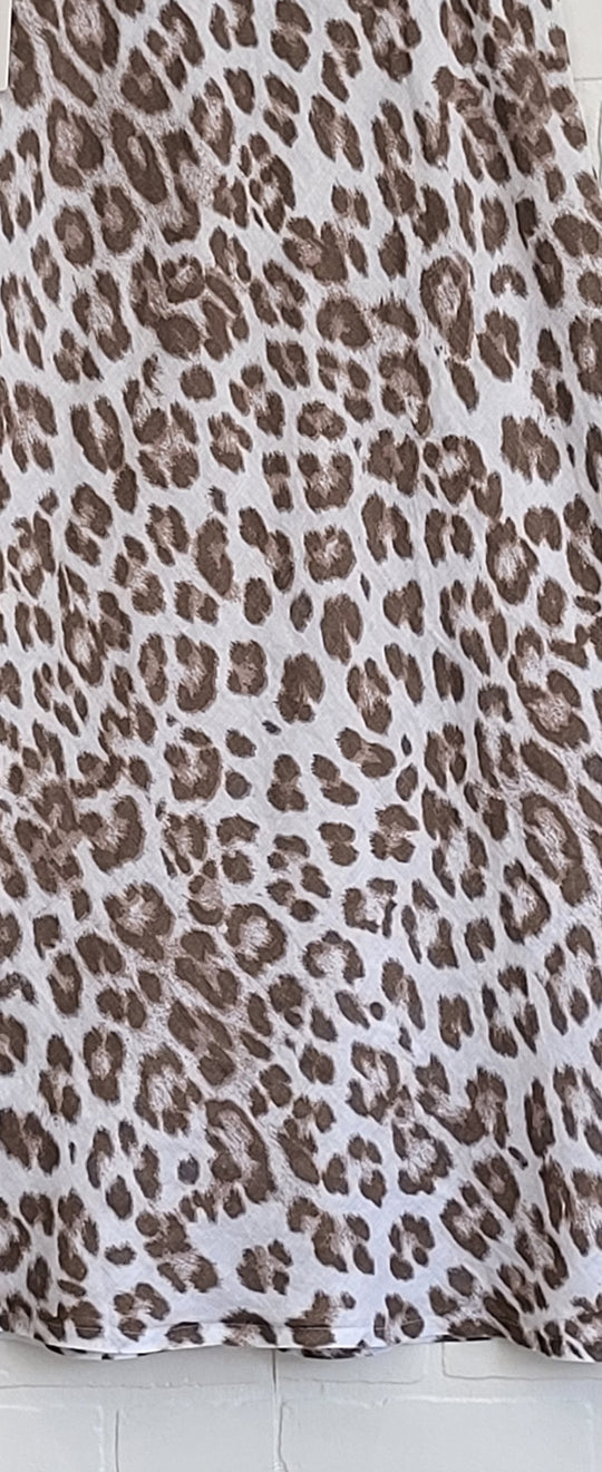 Animal Print Linen Skirt